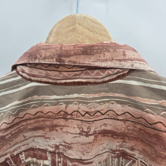 Vintage Cooke Street Honolulu Brown 100% Cotton Button Down Medium - Picture 9 of 12